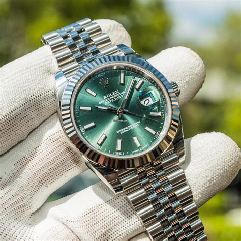 rolex datejust 41 mint green price|rolex datejust 41mm price.